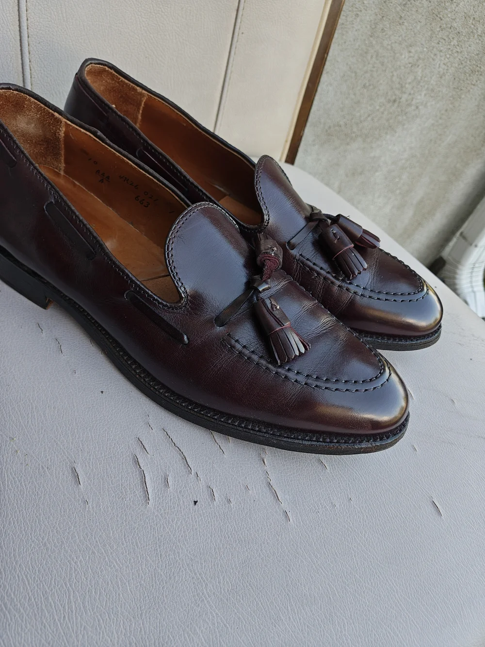 Alden Men’s Burgundy Tassel Loafers 10AAA